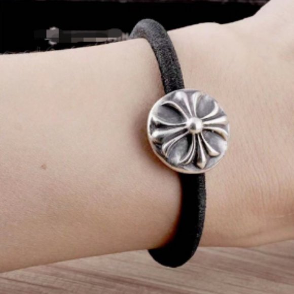 Make old vintage cross leather band Chrome Hearts sterling silver 925 scrunchie - Picture 6 of 8